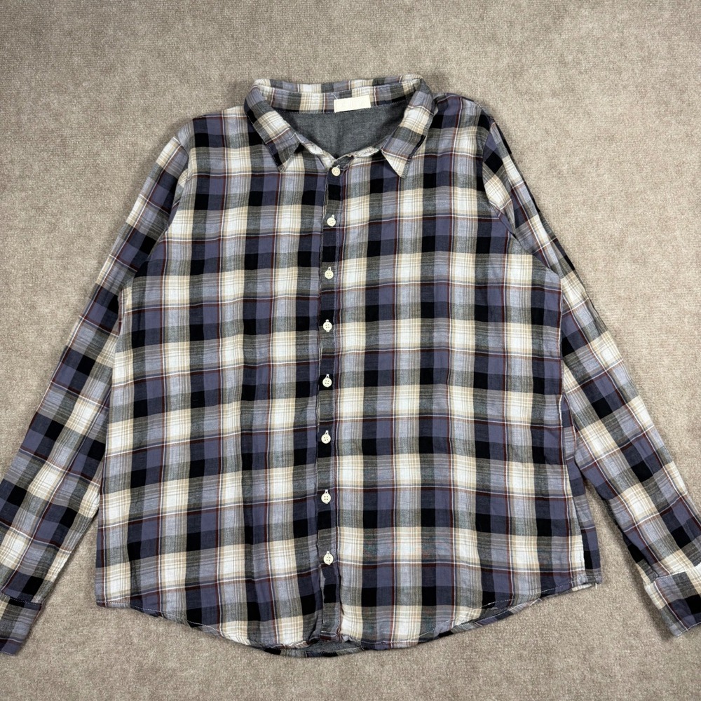 CP Shades Men's Plaid Button Up Shirt Made USA 100% Cotton Flannel - Large